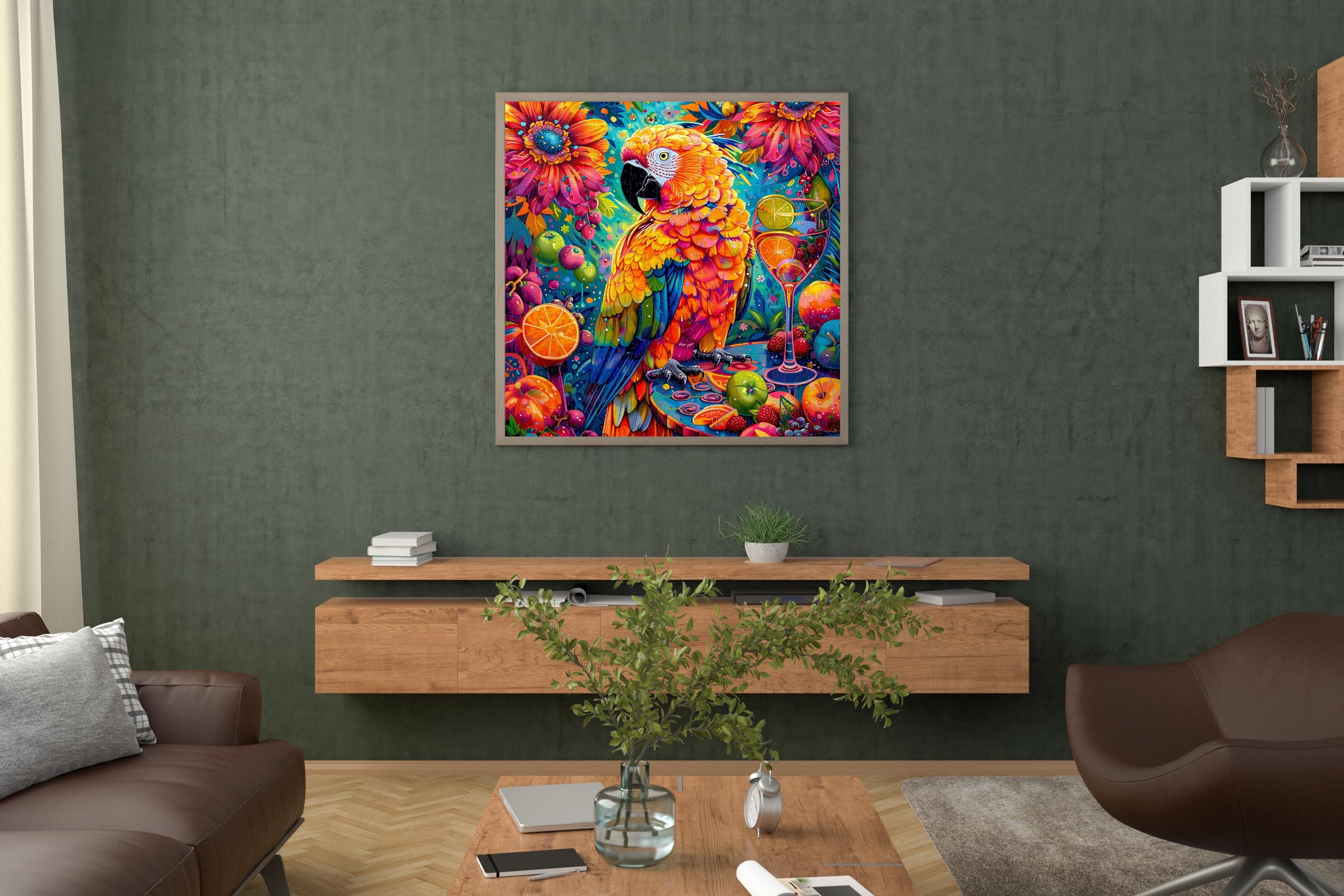 1000 Piece Colorful Parrot Jigsaw Puzzle For Adults - Bird Landscape Tree Scenery, 19.7x27.6 Inches - View #5