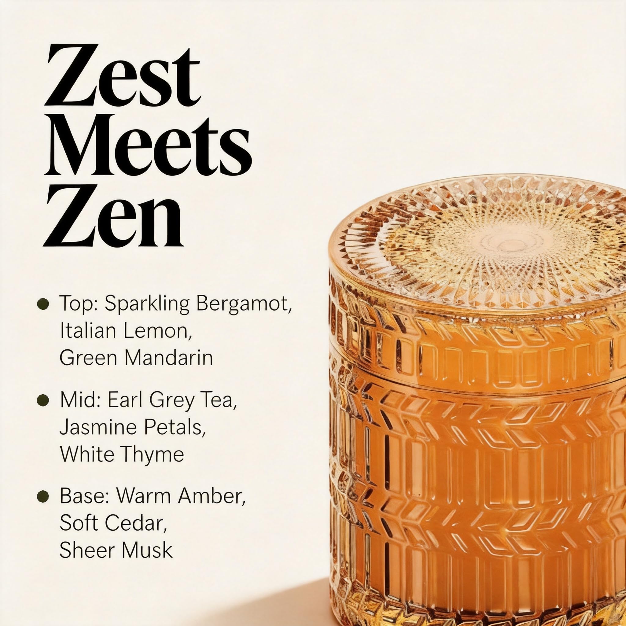 Hidden Label Zesty Bergamotka zapachowe 209 ml szklane świece w słoiku, prezenty na Dzień Matki dla kobiet