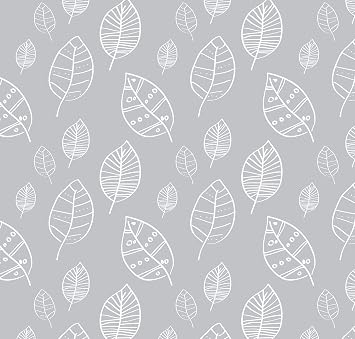Home Direct Large Rectangular Oilcloth PVC Wipe Clean Tablecloth 140cm x 240cm 55x94 Leaves Light Grey