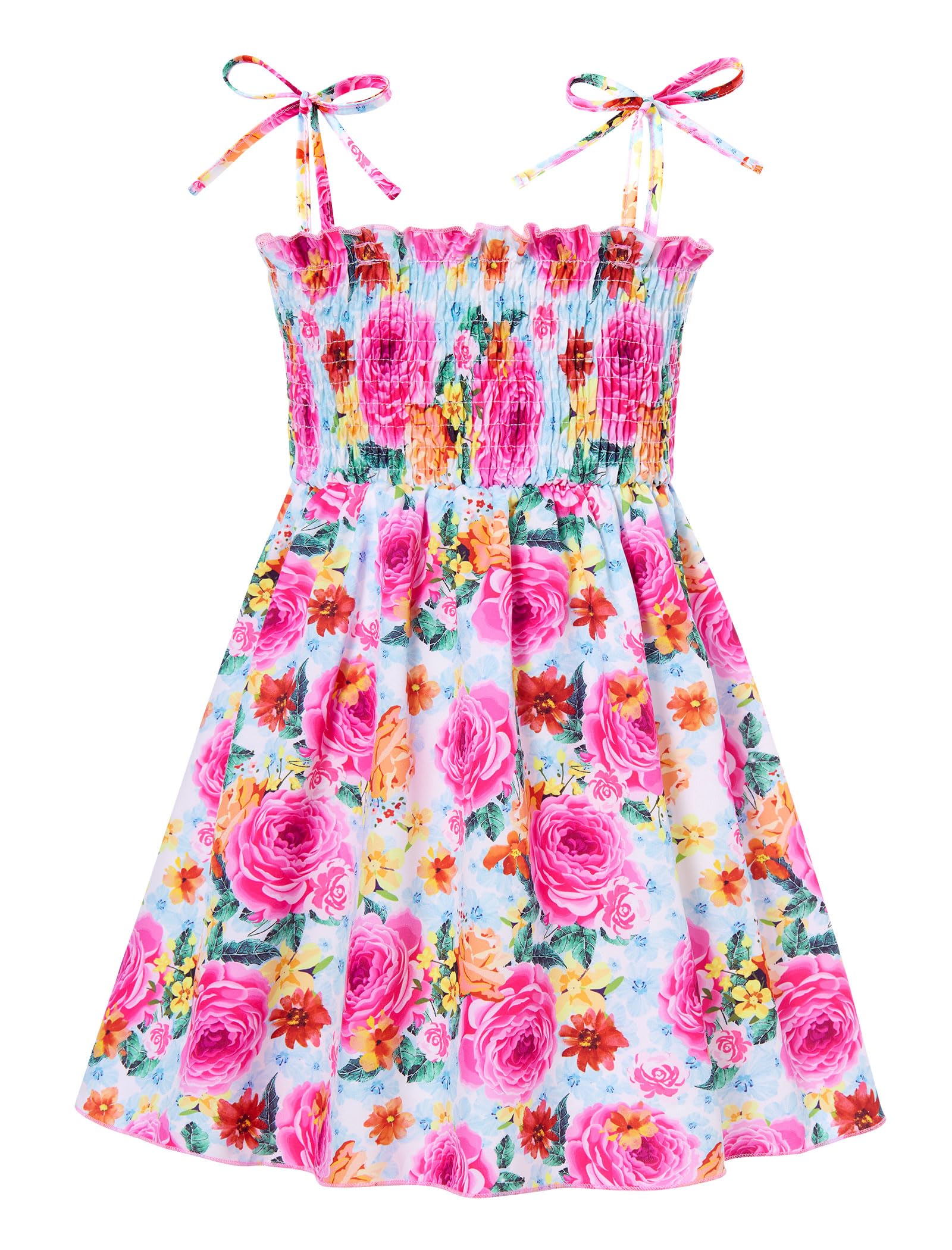 Vieille Toddler Baby Girls Summer Dress Sling Straps Princess Sundress Floral Printed Casual Beach Holiday Dress 1-6 Years