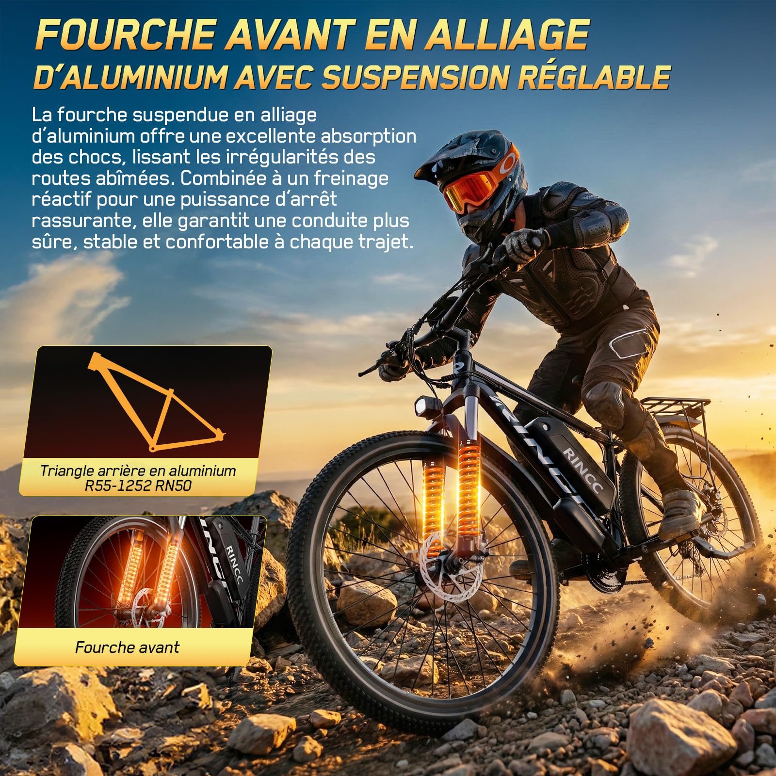 RINCC Velo Electrique Homme RN50-29,Vélo électrique Adulte 48V 15Ah Batterie avec 21 Vitesses avec Écran LCD,Autonomie jusqu'à 100 km,Moteur 250 W, Cadre en Alliage d'aluminium,Ville E-Bike