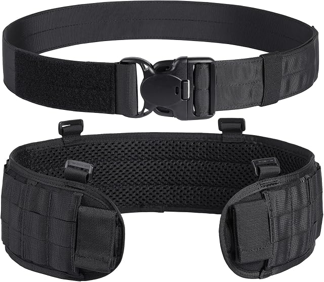 OneTigris Tactical Battle Belt - Quick Release Tactical Molle Belt Combat Belt Padded Patrol Duty Belt
