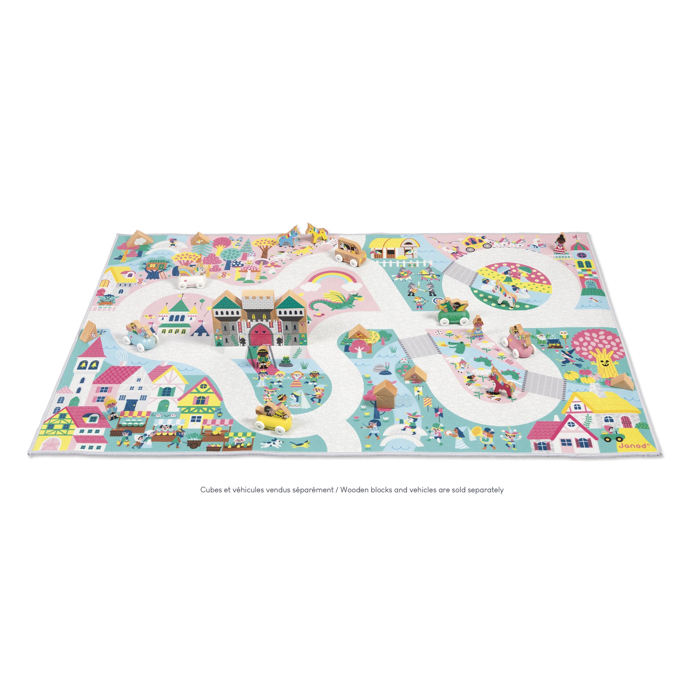 Janod, Tapis Voiture Enfant, Thème Royaume Enchanté, Doux & Anti-dérapant, Motif Fantaisie - Image 3