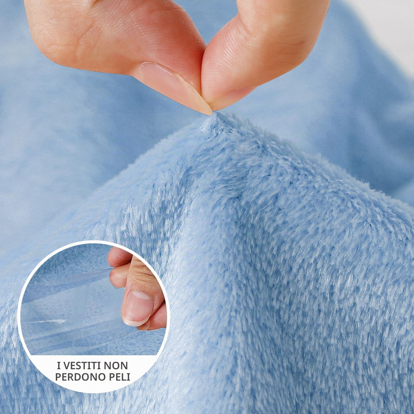 LACOFIA Pigiami in Pile Due Pezzi da Donna Pigiama Set Invernale con Cappuccio Abbigliamento Caldo da Notte a Maniche Lunghe Adulto Pigiama di Coppia Azzurro L