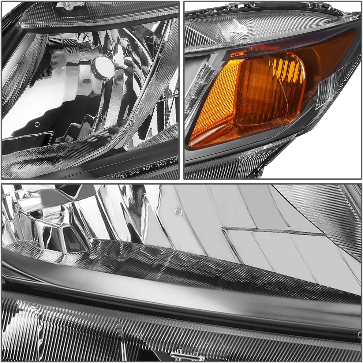 DNA MOTORING Left/Driver Side Factory Style Front Driving Headlight Lamp Compitable with 12-15 HONDA CIVIC, HO2502144, OEM-HL-0064-L