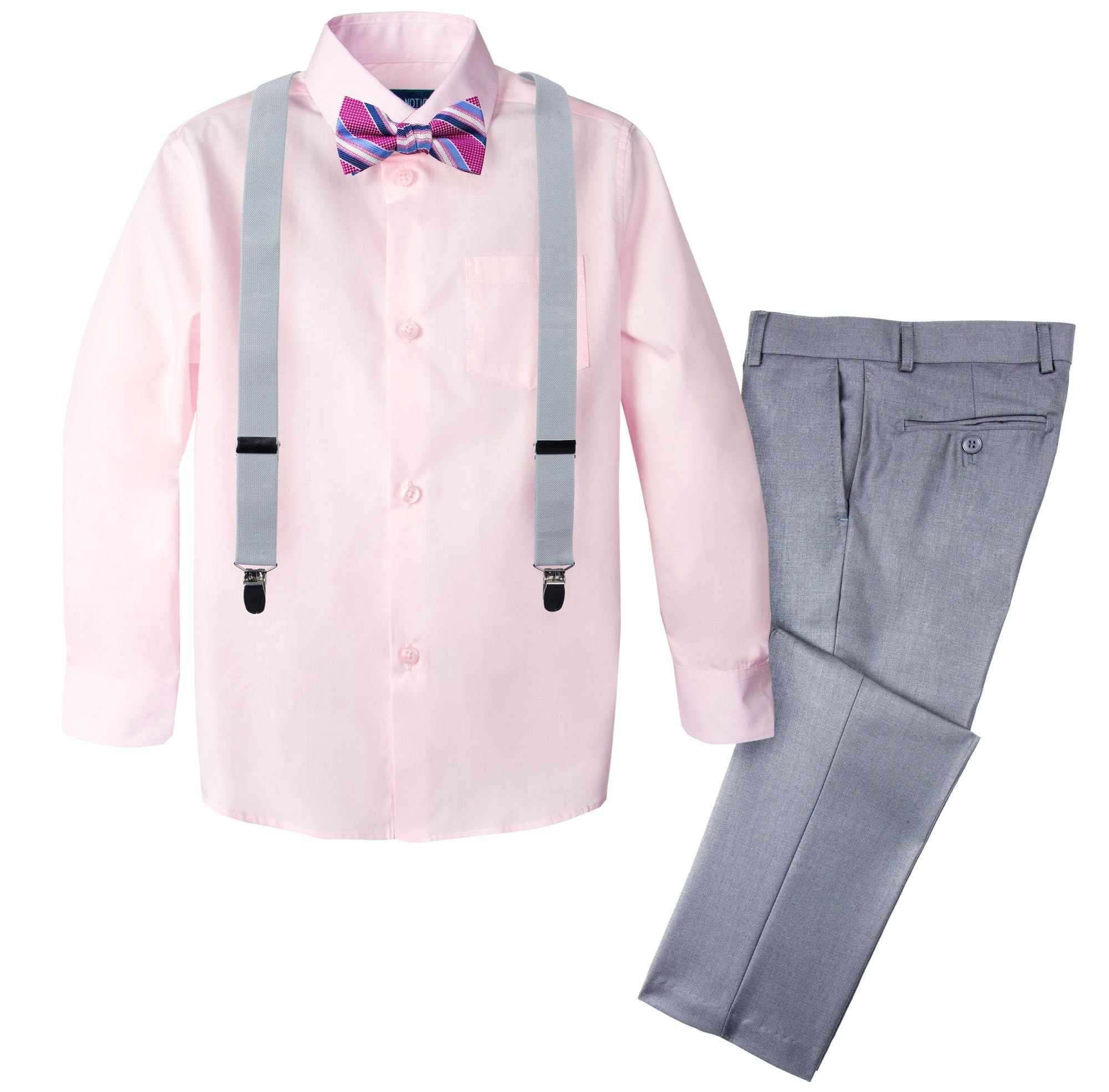 Spring Notion Boys' 4-Piece Patterned Dress up Pants Set