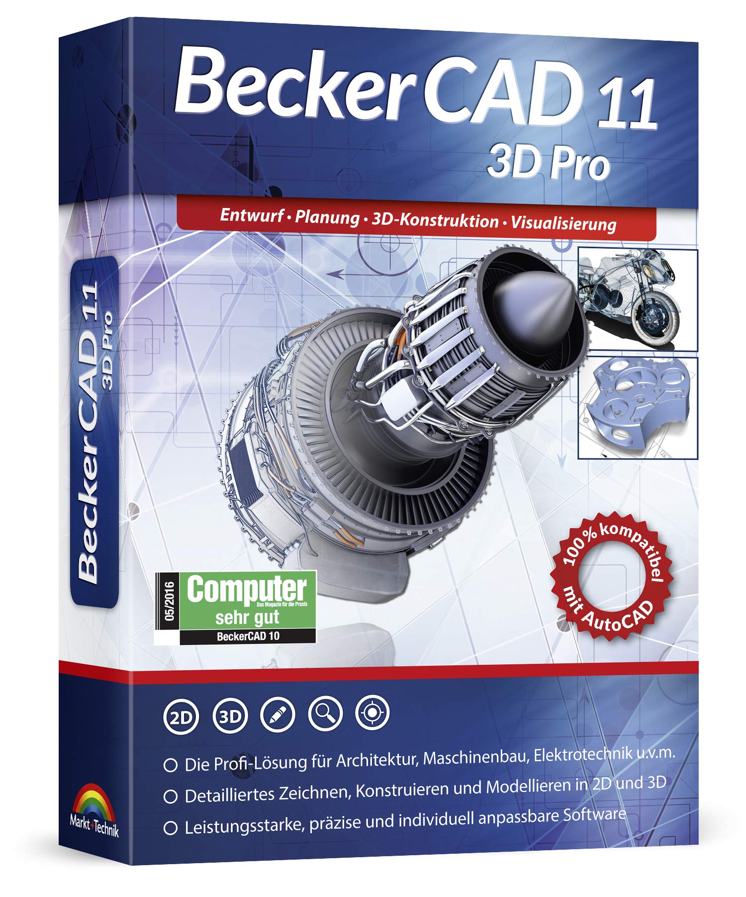 BeckerCAD 11 3D PRO für Windows 11 10 8 7 | Cad-Software für Architektur, Maschinenbau, Modellbau und Elektrotechnik | 3D Zeichenprogramm kompatibel mit Autocad