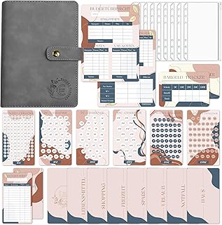 BIROYAL Geld Sparen Challenge Buch mit 6 Sparchallenge - A6 Budget Planner Deutsch - Spar Challenge Budgetplaner mit 7 BudgetSheet, 7 Kategorien, 8 Hüllen, 1 Budgetübersicht & Bargeld Tracker
