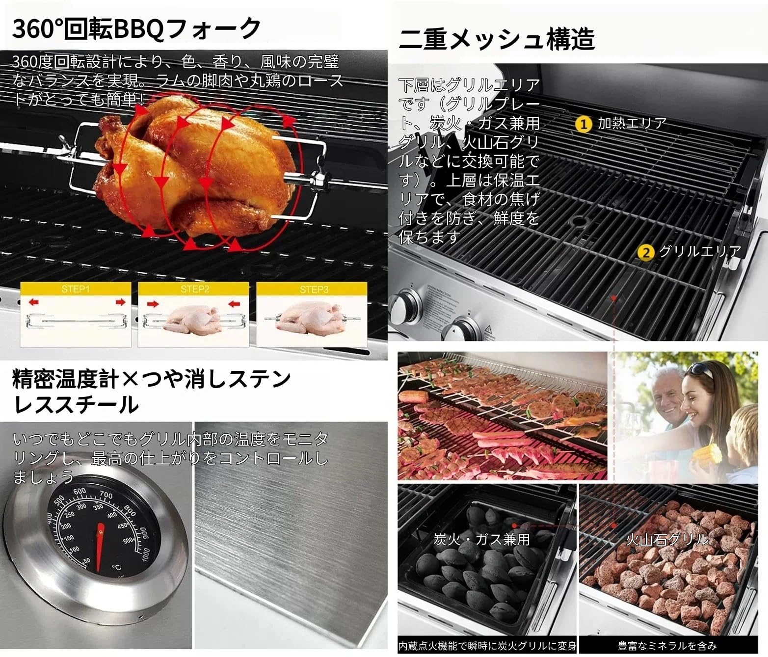 Amazon | Lapakey バーベキュー コンロ BBQ アウトドア グリル 大型