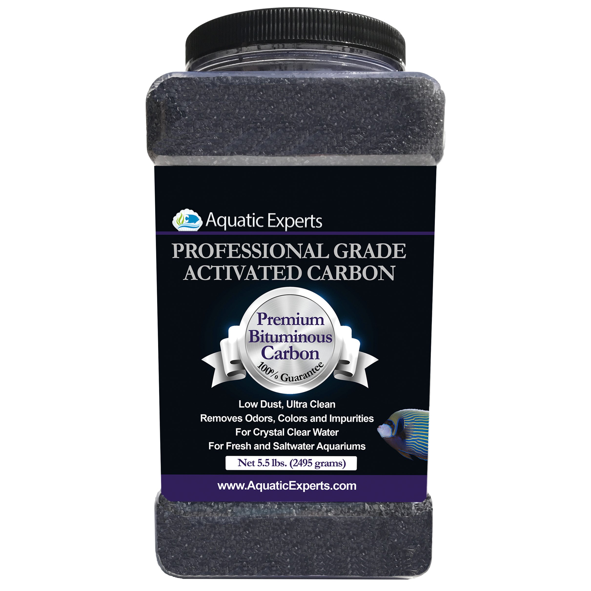 Aquatic ExpertsPremium Activated Carbon - Aquarium Filter Charcoal Media with Fine Mesh Bag - Remove Odors and Discoloration with Bituminous Coal 5.5 lbs with Fine Mesh Bag 759614668624