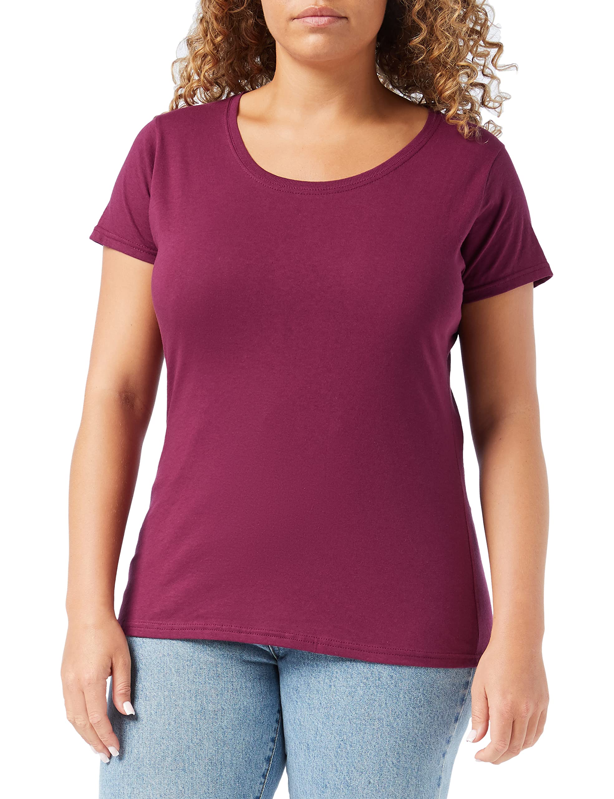 Fruit of the Loom Women's Original T. T-Shirt, Burgundy, 14 (Manufacturer Size:Large)