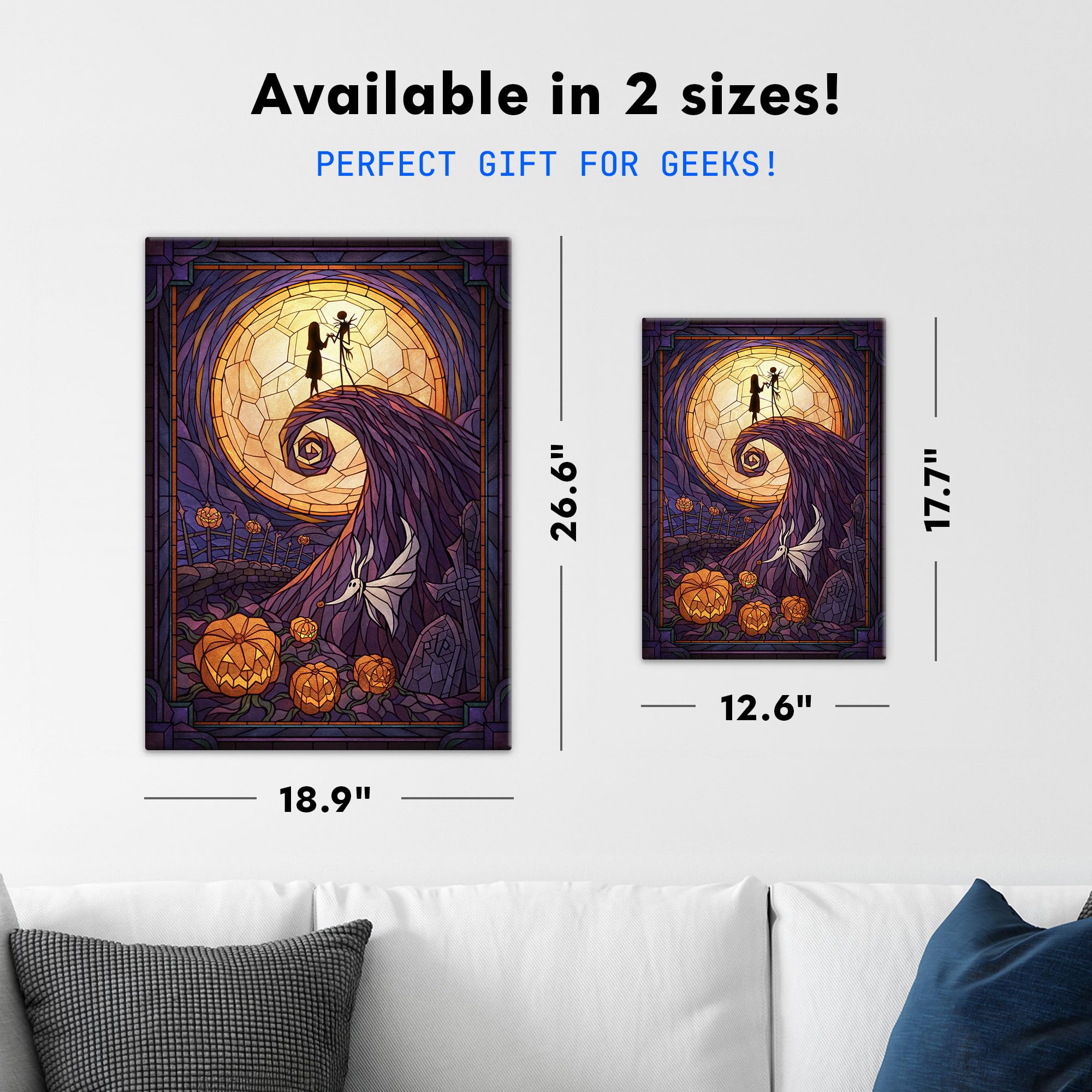 Displate Metallposter, Disney Merchandise - Nightmare Before Christmas, Wandbilder Schlafzimmer, Wanddeko, Geschenk, Wanddekoration Wohnzimmer, Poster 67.5 cm x 48 cm