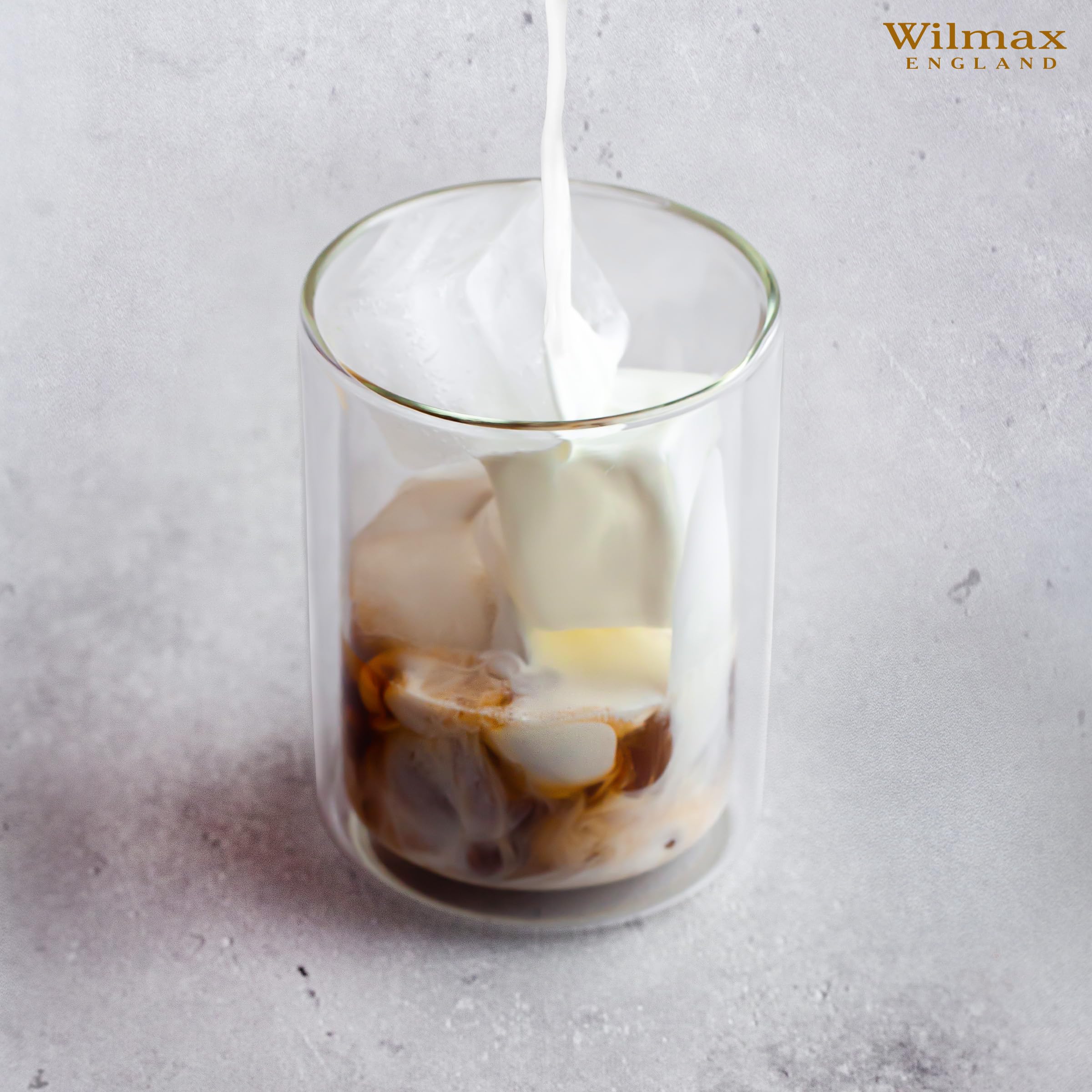 Wilmax - Verres thermiques - 400 ml - Lot de 6 - Verres à double paroi pour l'eau, le thé, le café, les cocktails - Verres à thé et à café - Verres pour boissons chaudes et froides - Verres à eau