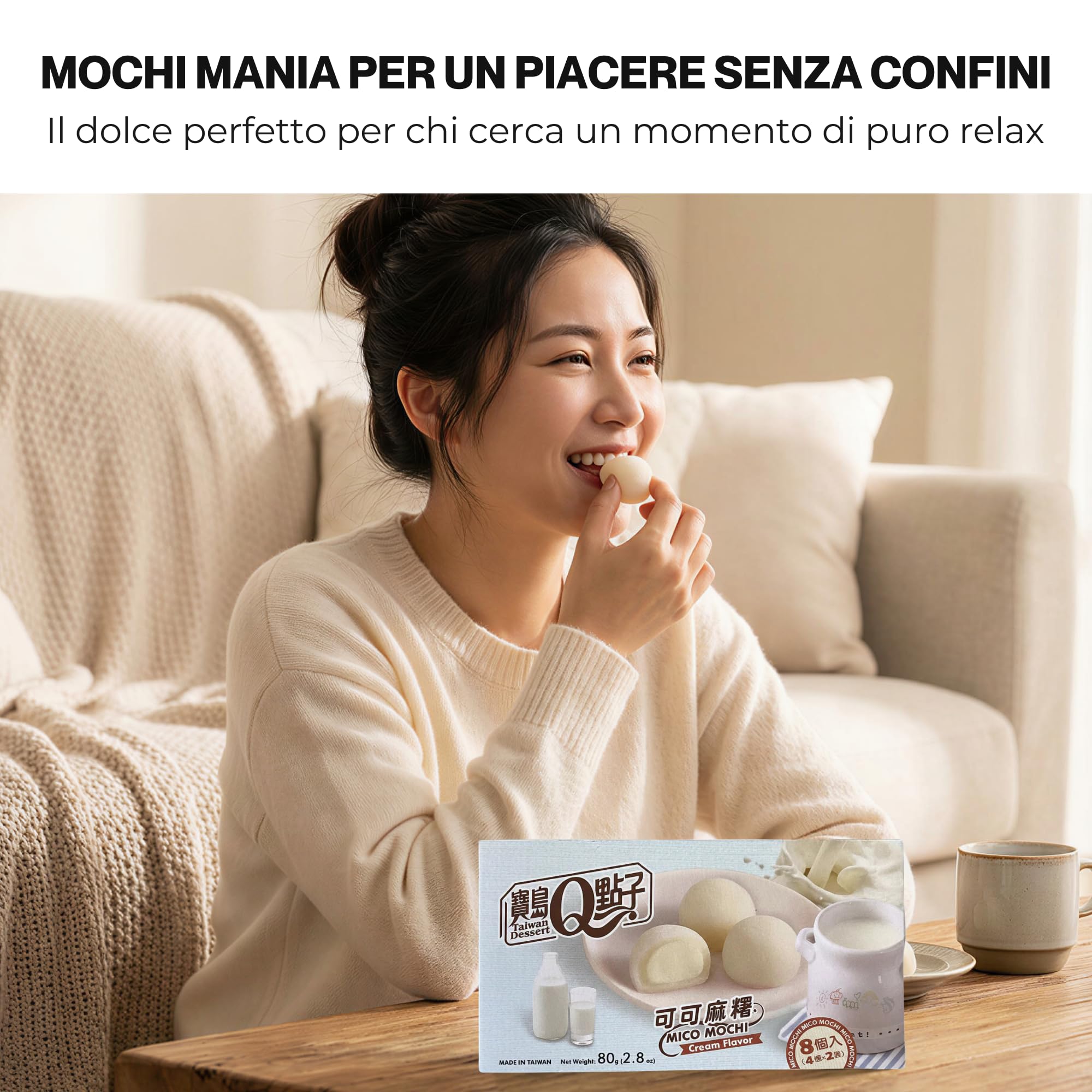 Hu Taste Mochi Mix Selezione Gourmet - Kit 5 Gusti: Matcha, Cioccolato, Latte, Mango e Uva - Box Snack Giapponesi e Dolci Asiatici Assortiti (Gusti Cremosi: Mango, Cioccolato, Latte, Matcha e Uva)