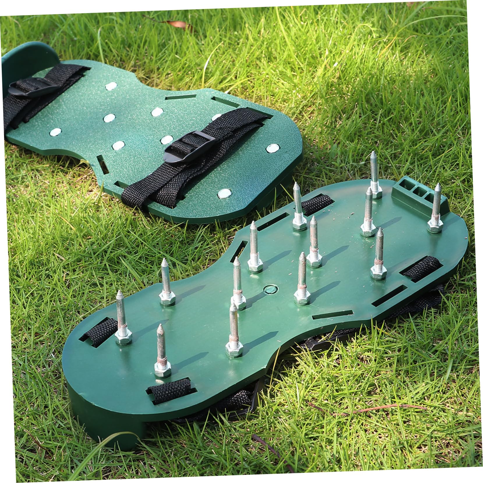 8pcs Lawn Spike Laces Garden Shoes Spikes Sand Tilting Plate Aeration Manual Lawn Aerators Aerate Lawn Patio Aerator Shoes Strap Lawn Air Aerator Tool Lawn Mowing Shoes Nylon Black