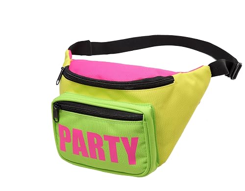 MIAIULIA 80s Neon Waist Fanny Pack (Yellow Fluorescent Green)