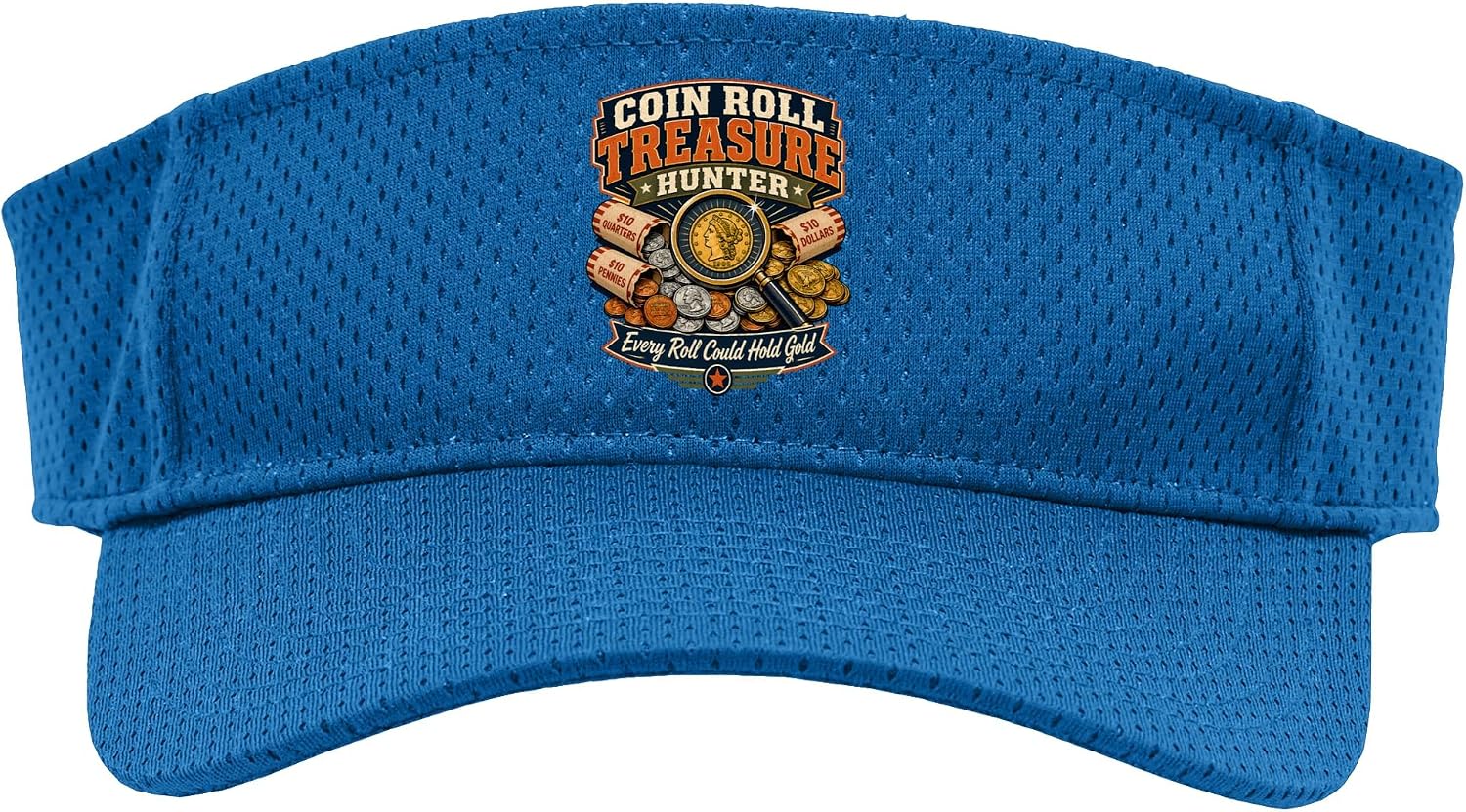 Numismatist, Coin Collector, Coin-Hunters, Coin Collecting Sport Sun Visor