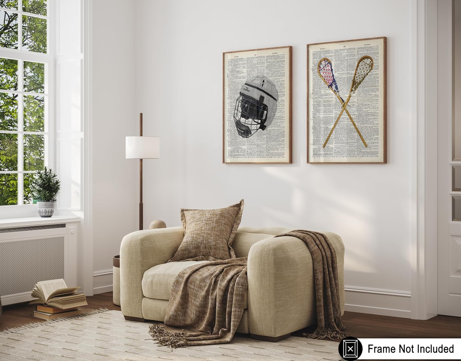 Poster Master 2-Piece Lacrosse Print - Sports Poster - Game, Stick & Helmet Art - Contact Team Sport Wall Design - Dictionary Art - Great Gym or Office Decor - 8x10 UNFRAMED Wall Art