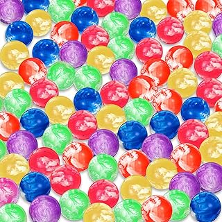 250 Pcs Small Bouncy Balls 0.78 Inch/ 20 mm Rubber High Bouncing Balls Cloud Bouncy Balls Party Favors for Kids Neon Swirl Bouncing Balls for Game Prizes Vending Machines