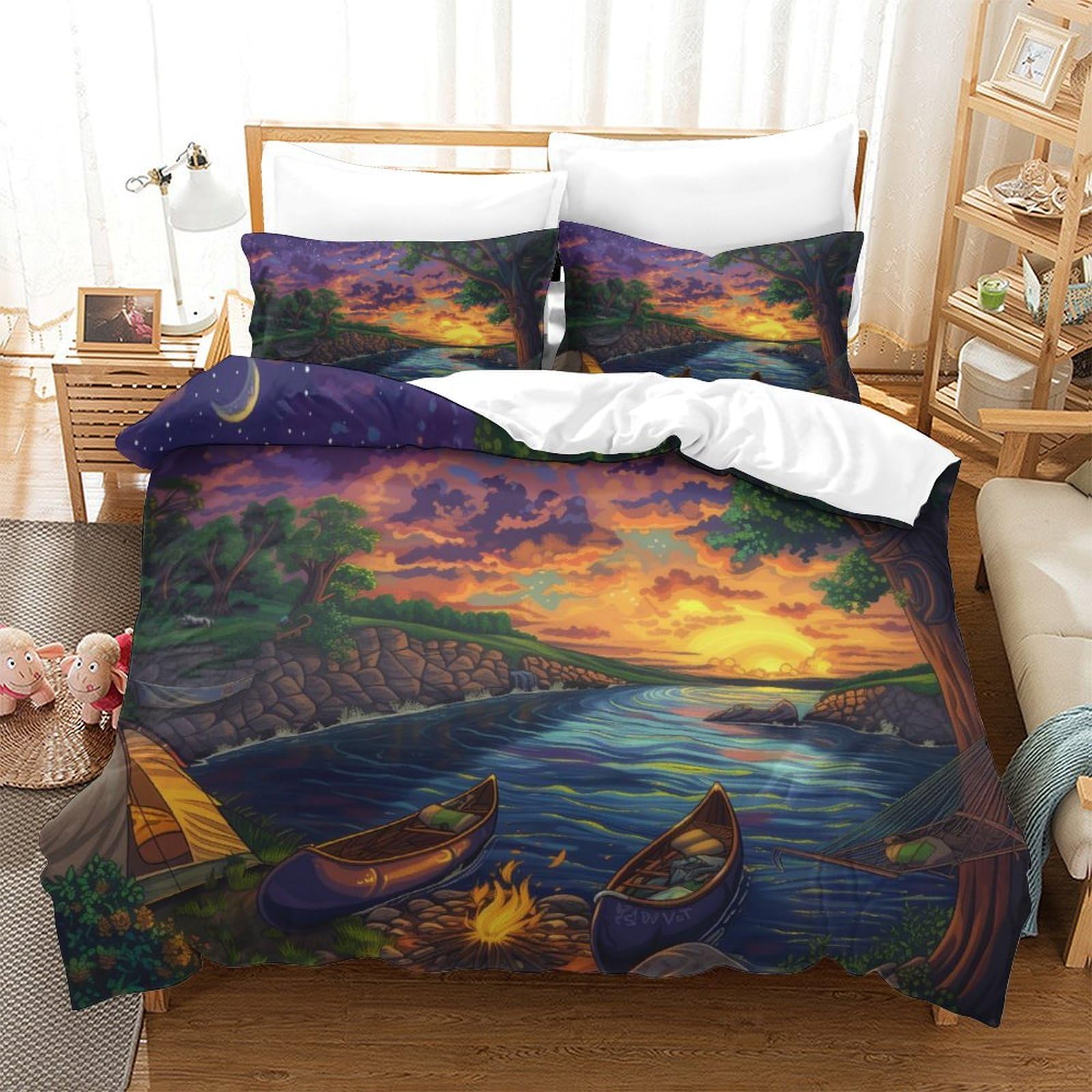 Housse de couette Bateaux à Voile 3 pièces pour une chambre ambiance marine