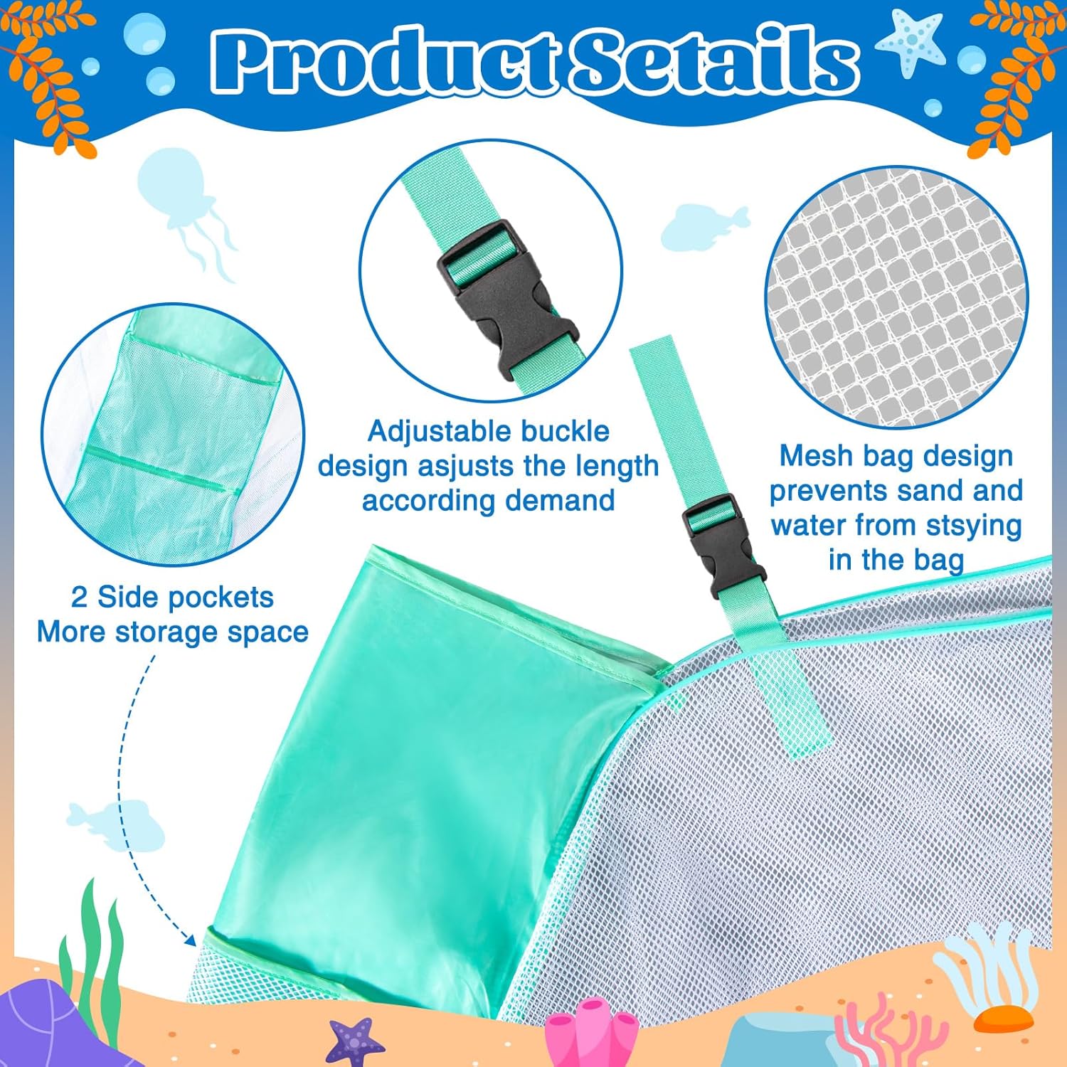Pool Float Storage Net, Pool Toy Organizer Mesh Bag for Large swimming Inflatable Toys, Sports Balls, Patio Accessories, Foldable Pool Floats Holder Pouch Attaches To Pool Side or Fence (Green)