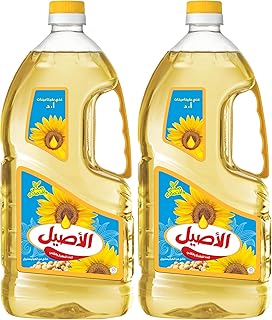 زيت الطهي من أصيل، زيت دوار الشمس سائل بنكهة محايدة، سعة 2.25 لتر، عبوتان