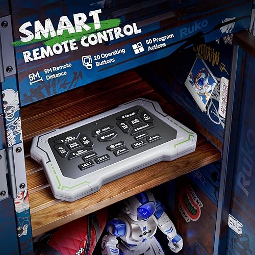 Miniatura 9 de Ruko 6088 Robot programable con control de aplicación, control remoto, control de detección de gestos, robots recargables para niños y niñas, caras