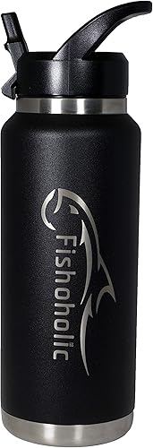 Miniatura 8 de Fishoholic Regalo de pesca – Vaso de acero inoxidable de doble pared – 20 onzas, 30 onzas y 36 onzas