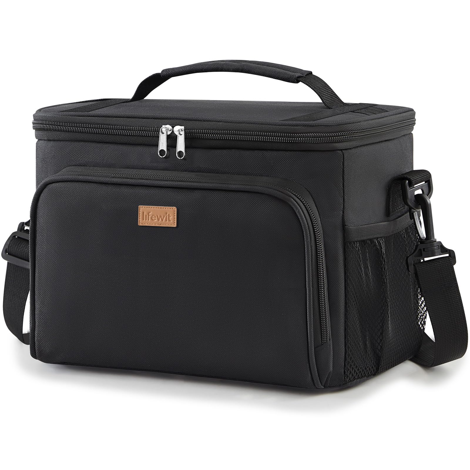 Lifewit 33L Insulated Lunch Bag for Men, 48-Can Cool Bag Lunch Box, Black