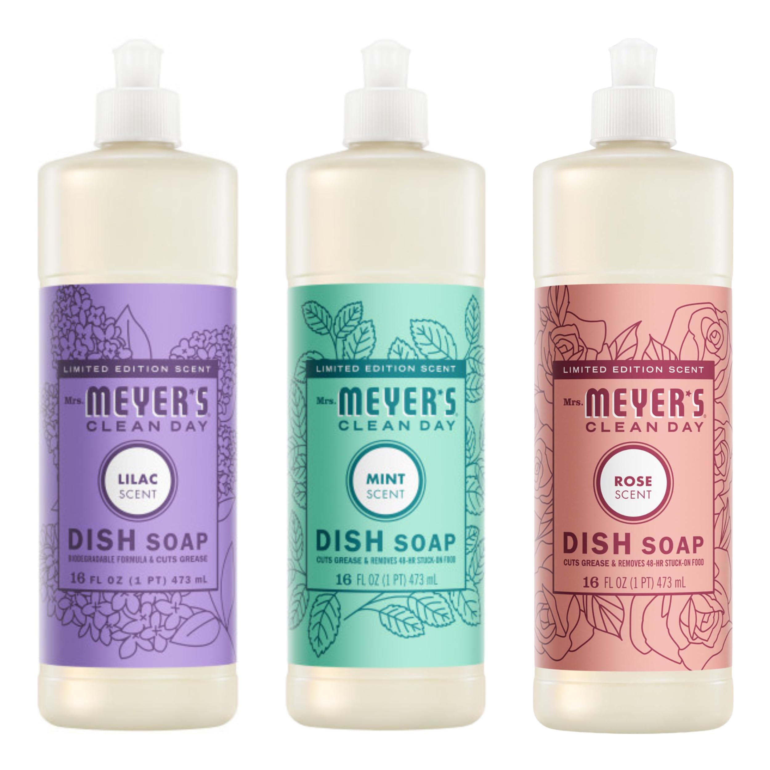Mrs. MEYER'S CLEAN DAY Variety Dish Soap Scent (Lilac + Mint + Peony)