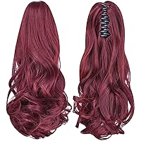 Vista 29 de Extensión de cola de caballo negra, extensiones de cabello con clip de cola de caballo de 20 pulgadas, extensiones de cabello largo y rizado
