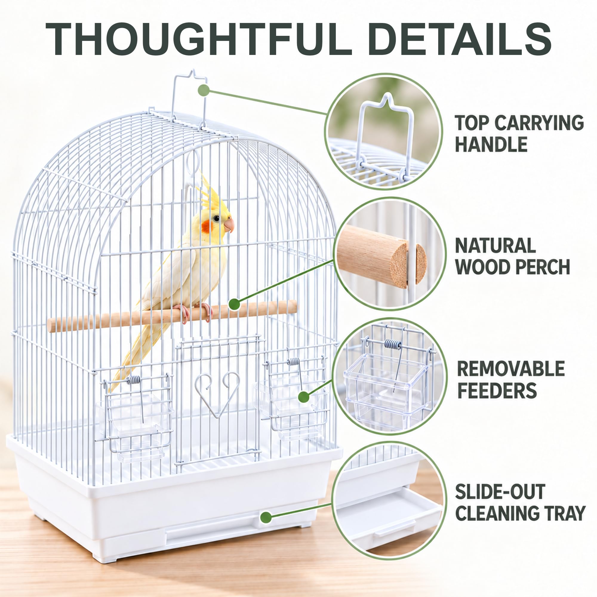 Small Travel Bird Cage - Lightweight & Easy Clean -5