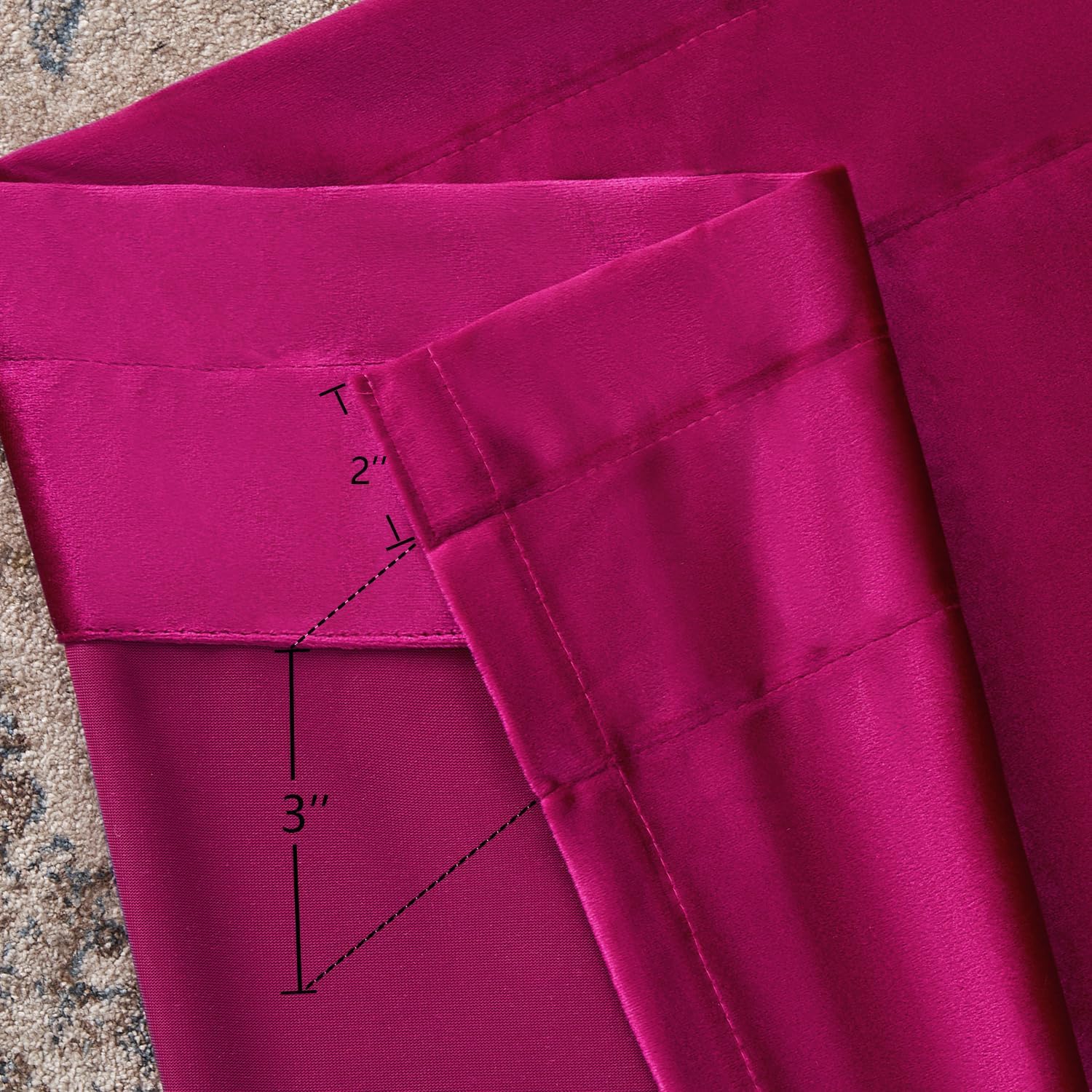 Hot Pink Velvet Curtains 84 inches: Living Room Luxury Room Darkening Curtain - Fuchsia Elegant Bedroom Thermal Insulated Modern Heavy Thick Soft Soundproof Rod Pocket Window Drapes Set of 2 Panels