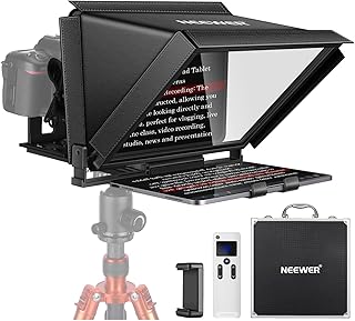 NEEWER X12 Teleprompter de Aleación Aluminio con Control Remoto RT-110 y Aplicación, Compatible con iPad, Tablets iOS/Android, Smartphones, Cámaras DSLR.