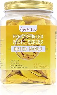 Freeze Dried Mango, Freeze Dried Fruit, 120g/4.23OZ Natural Dehydrated Mango, No Sugar Added, Nothing Added, Superfood Snack, Dried Mango Chips