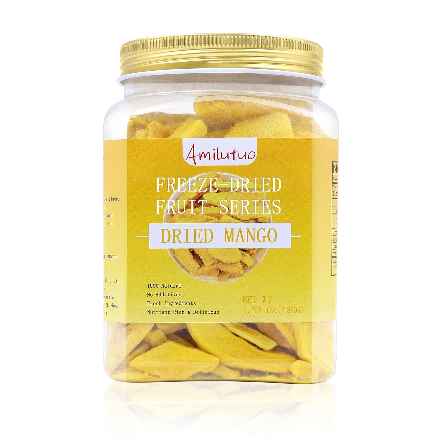 Freeze Dried Mango, Freeze Dried Fruit, 120g/4.23OZ Natural Dehydrated Mango, No Sugar Added, Nothing Added, Superfood Snack, Dried Mango Chips (Pack of 2)