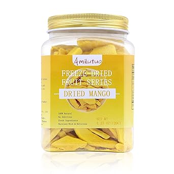 Freeze Dried Mango, Freeze Dried Fruit, 120g/4.23OZ Natural Dehydrated Mango, No Sugar Added, Nothing Added, Superfood Snack, Dried Mango Chips