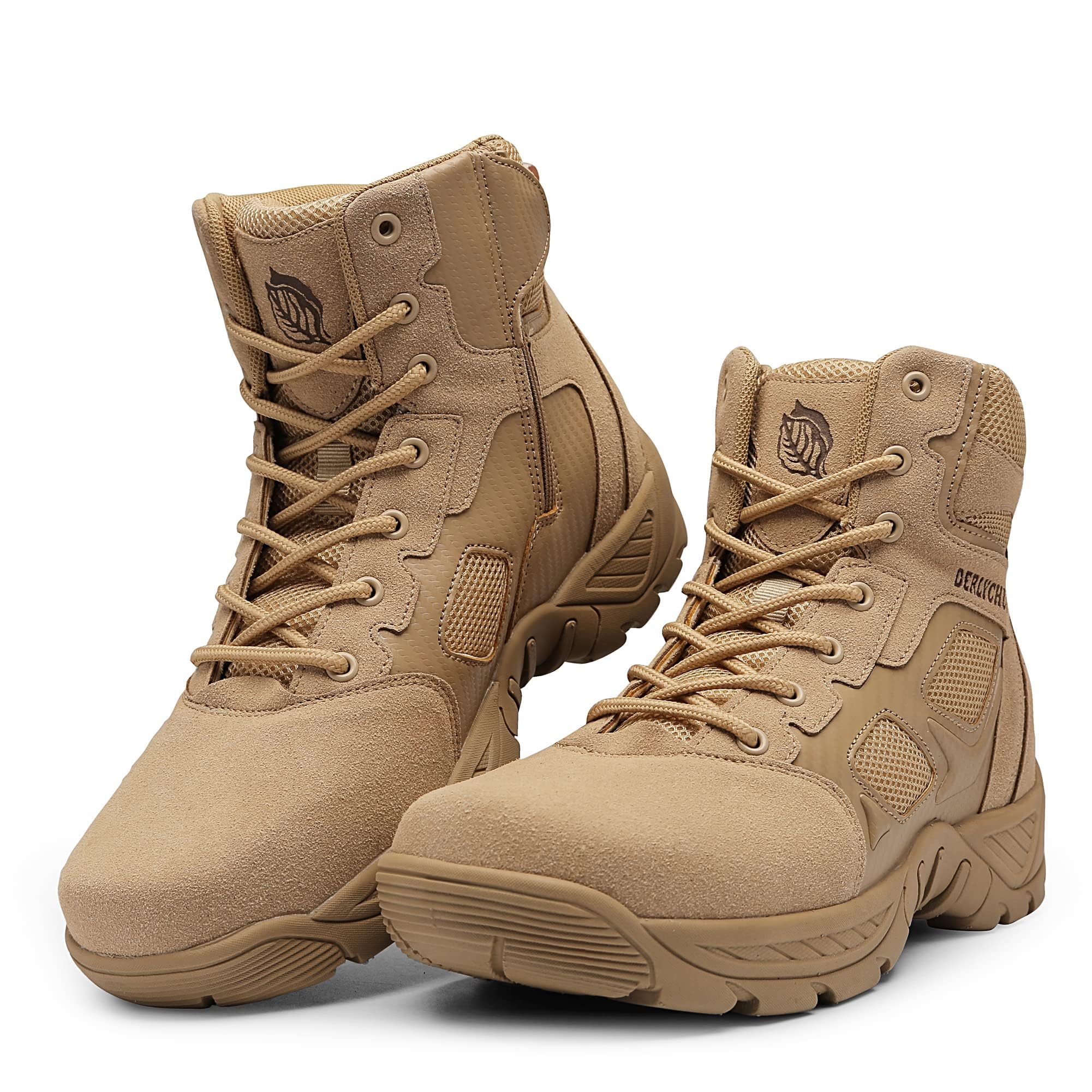 Herren Militärische Taktische Arbeitsstiefel Side Zipper Wandern Kampf Leichte Stiefel