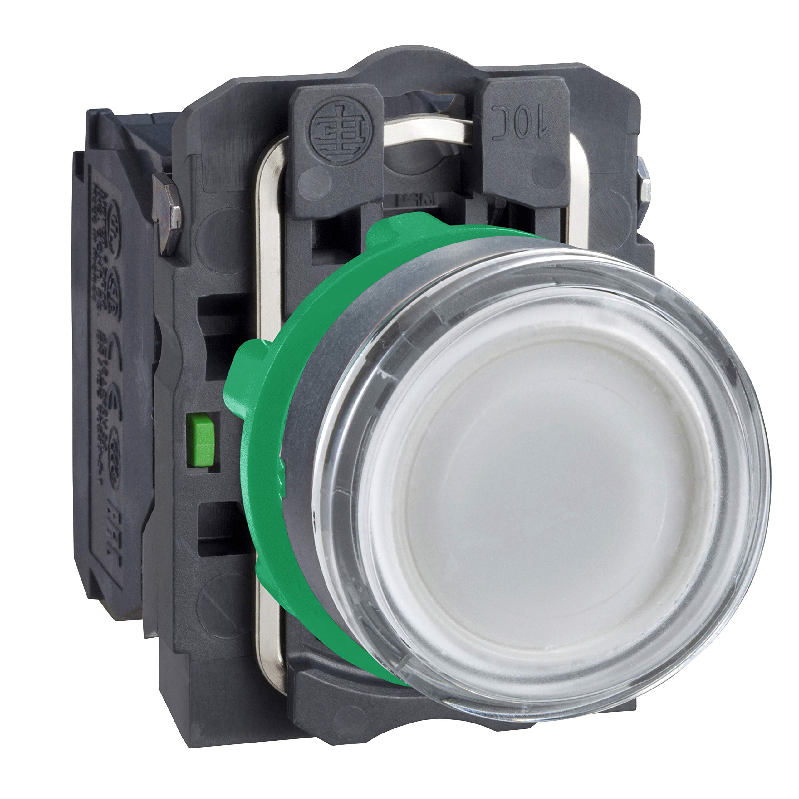Schneider Electric XB5AW31M5 Pulsador Luminoso, 1NA+1NC, 220-240V, 22mm Ø, 57mm x 30mm x 42mm, Blanco