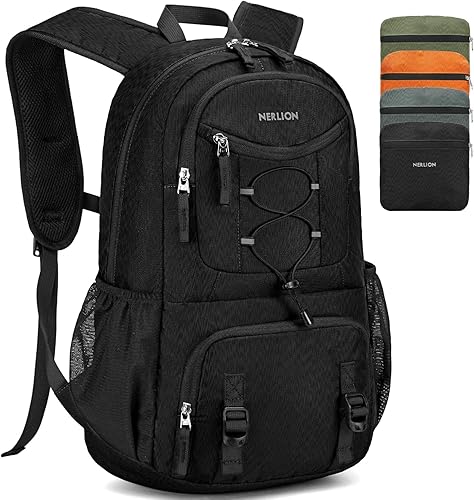 Miniatura 11 de Nerlion - Mochila ligera plegable de 35L para senderismo, mochila de viaje para hombres y mujeres, impermeable, para acampar al aire libre, mochila