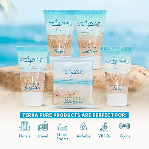 Miniatura 2 de Aqua Organics - Juego de jabones y artículos de tocador para hotel a granel | Kit de servicios 1-Shoppe | Champú y acondicionador de 1 oz, gel de
