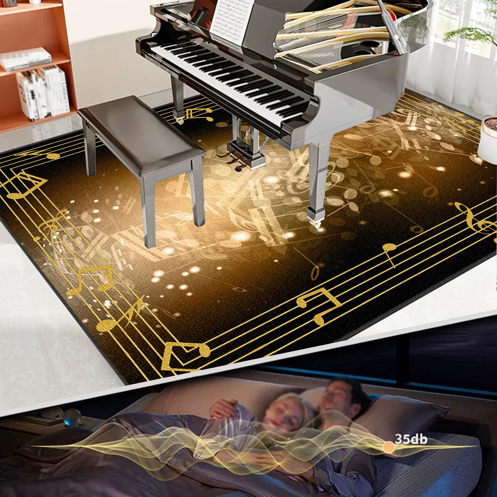 Bateria elektroniczna Dywan na perkusję i perkusję Maty akustyczne Pianino Baterie Akustyczne Maty Na Bęben Dźwiękoszczelny Antypoślizgowy Mata 180 x 140 cm