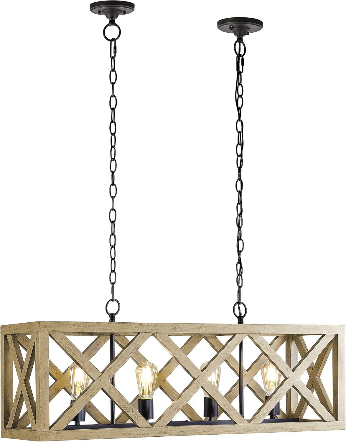 SAFAVIEH PND4099A Sagan 4-Light Black Adjustable Linear (LED Bulbs Included) Pendant