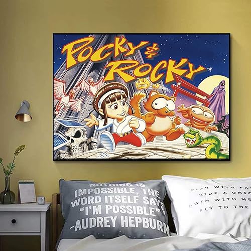 Miniatura 3 de GKIKZ Pocky and Rocky Poster, 3 PcsSet Gift Ideas, Teen Game Series Posters, for Home Bedroom Hallway and Dorm Wall Decor, Simple and Personalized