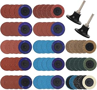 WORKPRO 101Pcs Quick Change Sanding Discs Set, 2 inches Sanding Discs with 1/4 inch Holder, Surface Conditioning Discs for Die Grinder Surface Prep Strip Grind Polish Burr Finish Rust Paint Removal