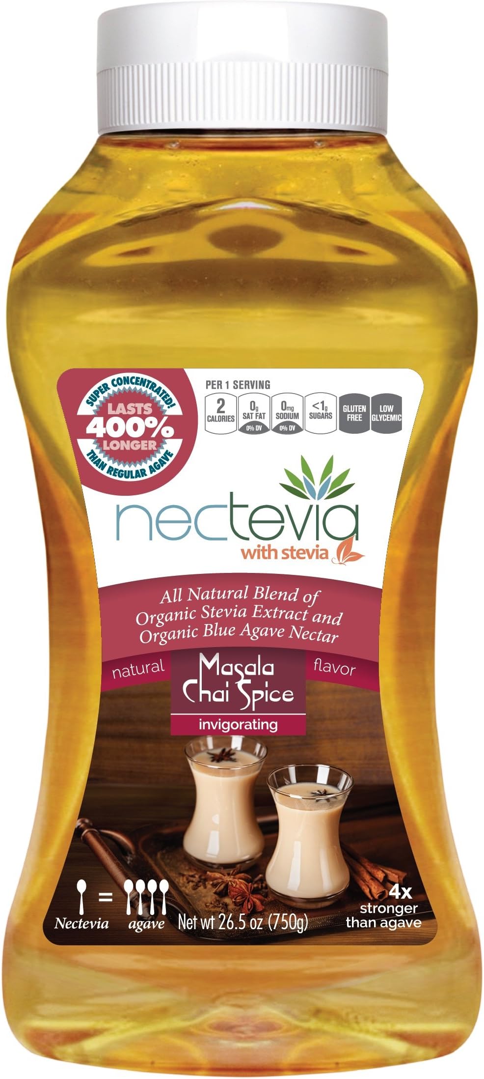 Nectevia Masala Chai Spice - Stevia Infused Agave Nectar, 1 Pack