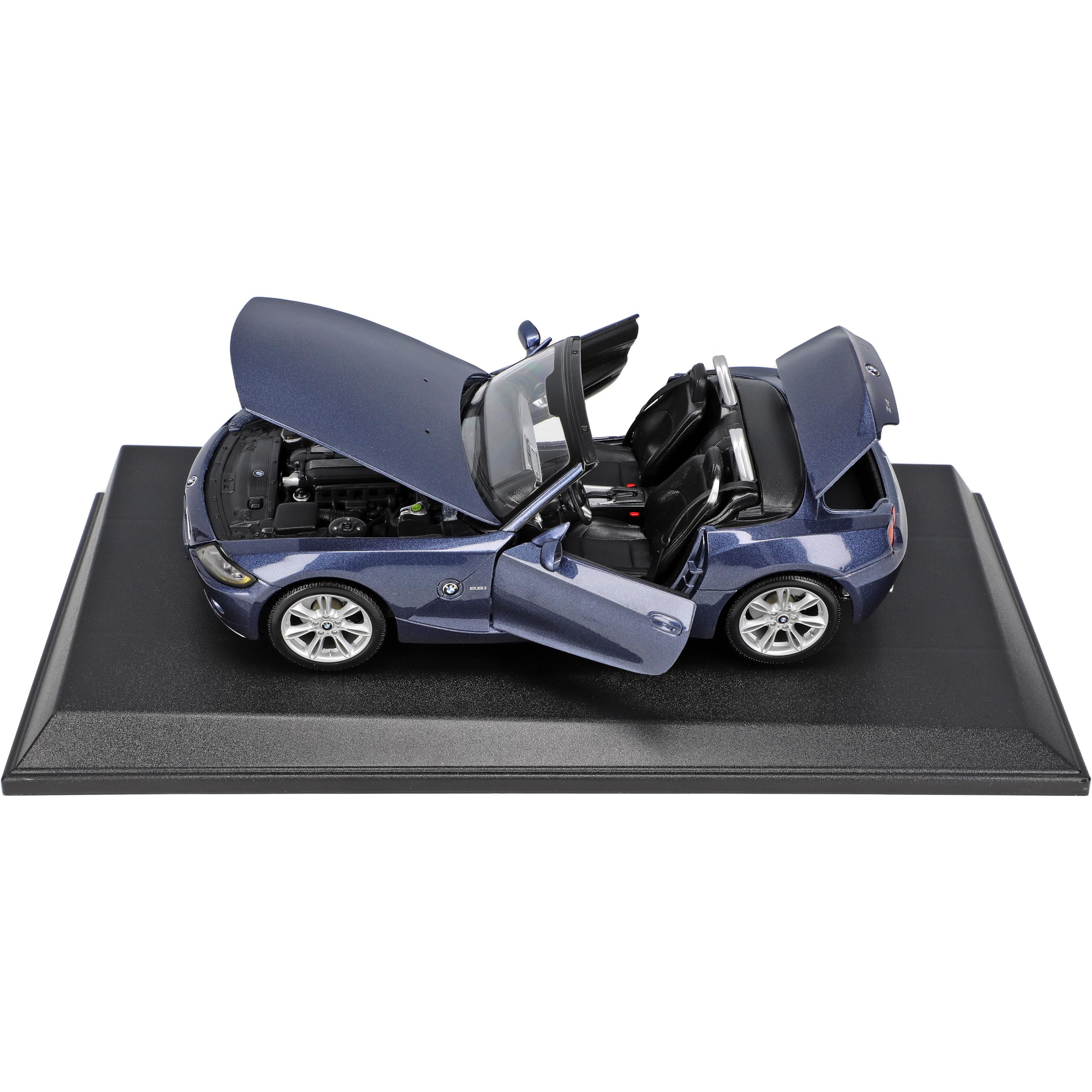 alles-meine.de GmbH B*M*W Z4 E85 Cabrio Dunkel Blau Roadster 2002-2008 1/18 Modell Auto mit individiuellem Wunschkennzeichen
