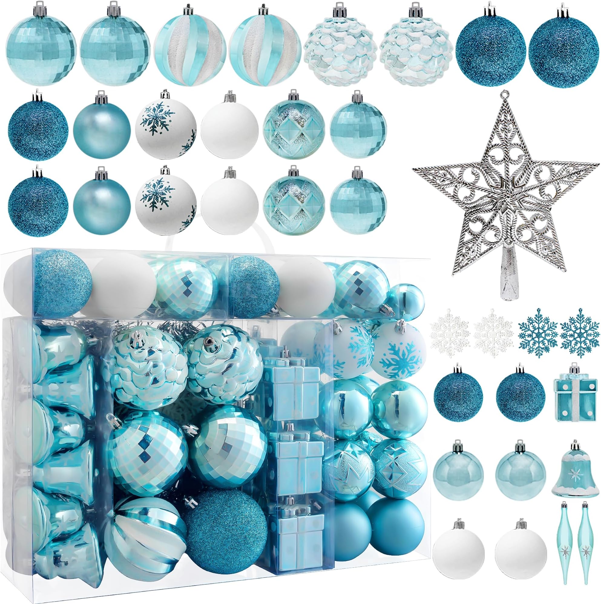 DeckTheHalls Christmas Ornaments, 70 Count Christmas