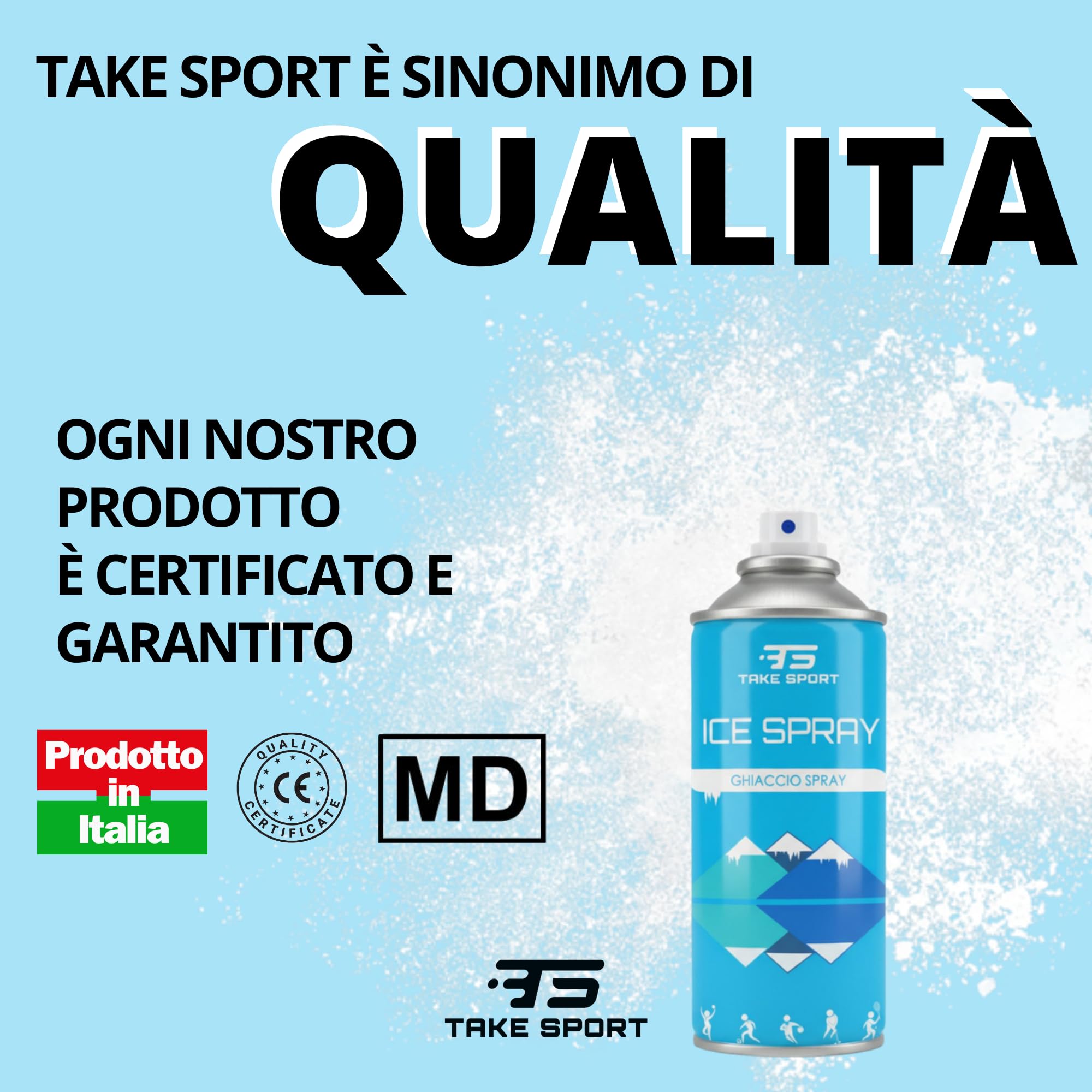 TS TAKE SPORT - Ghiaccio Spray | Ghiaccio Spray Istantaneo | Ghiaccio Bomboletta | Ice Spray Professionale per Sportivi (azzurro, 6 pz)