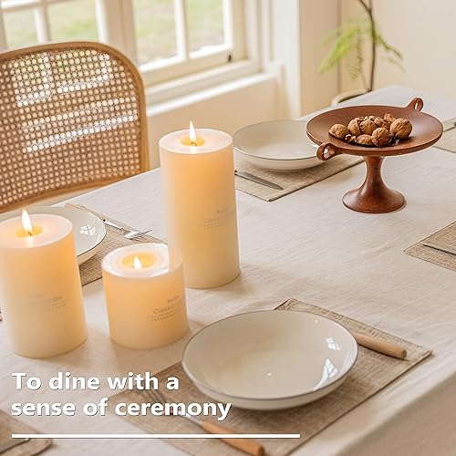 Miniatura 4 de Home Brilliant Juego de 4 manteles individuales de lino resistentes al calor, manteles individuales de tela para mesa de cocina, manteles